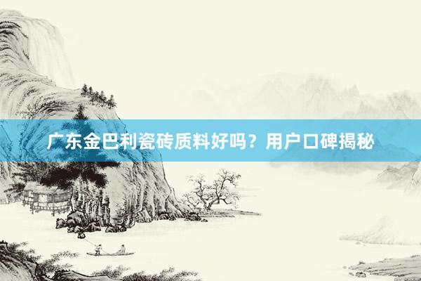 广东金巴利瓷砖质料好吗？用户口碑揭秘
